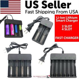 Li-ion Lithium Smart Charger 3.7V 2 4 6 Slot For 16340/14500/26650 RCR123 USA A+ (Package: 6 Slot)